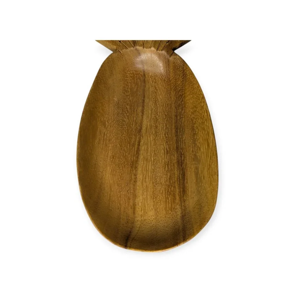 Vintage Monkey Pod Blair Hawaii Wooden Carved Pineapple Bowl Signed
